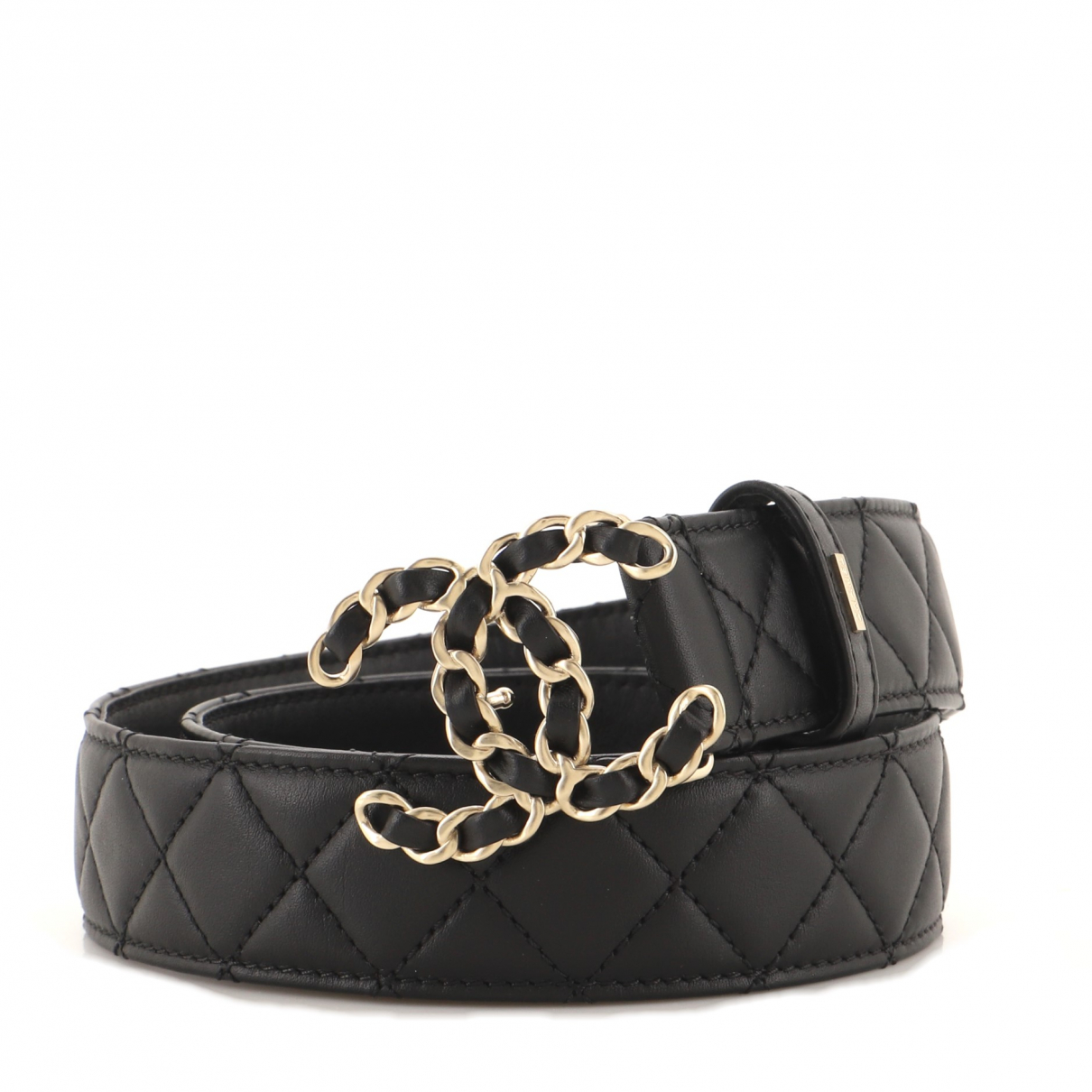 Leather belt Chanel Black size 75 cm in 